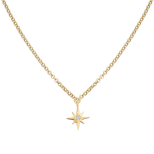 Diamond Star Necklace | Yellow Gold Plated