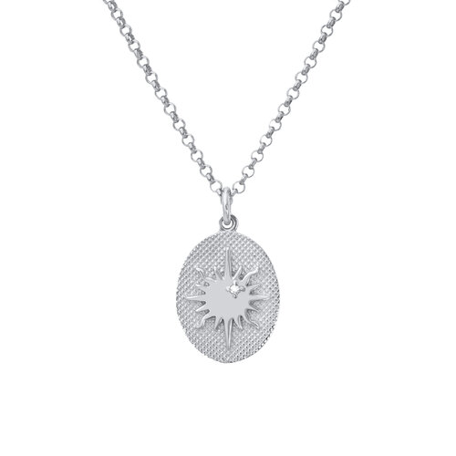 Sun Necklace | Rhodium Plated