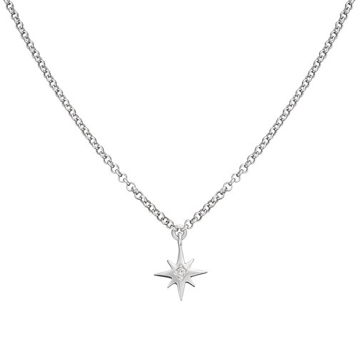 Diamond Star Necklace | White Gold