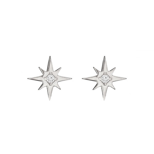 Star Earrings | White Gold