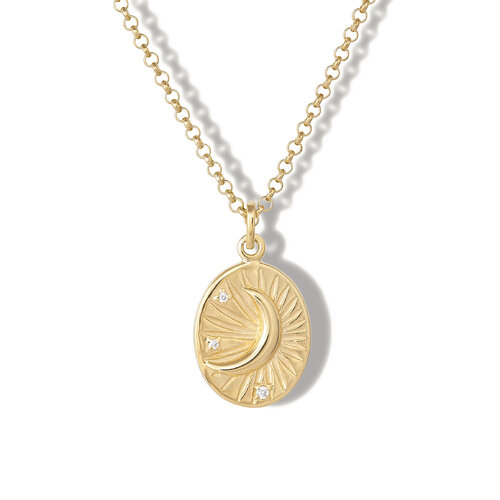 Moon Necklace | Yellow Gold Plated