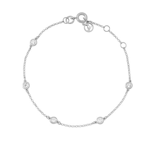 Dot bracelet | Rhodium Plated