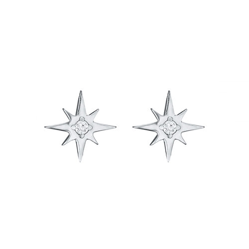 Star Earrings  | Rhodium Plated