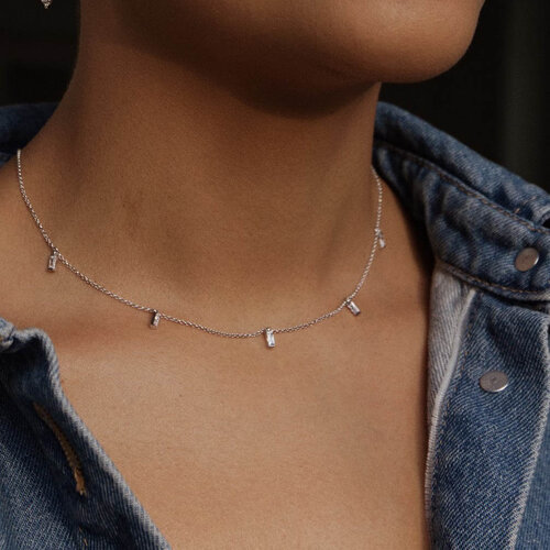 Michelle Necklace | Rhodium Plated