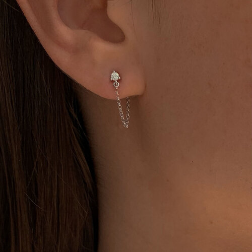 Emma earrings | Rhodium Plated